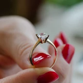 14 Ayar Rose Altın Tektaş Yüzük thumbnail 1