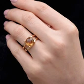 14 Ayar Altın Renkli Taşlı Yüzük thumbnail 1