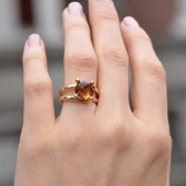 14 Ayar Altın Renkli Taşlı Yüzük thumbnail 2