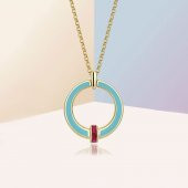 14k Altın Cetaş Turkuaz Minima Kolye thumbnail 1