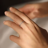 Pırlanta Üçtaş Tel Alyans Yüzük thumbnail 2