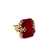 14k Altın Cultivate Ruby Taşlı Yüzük - 1