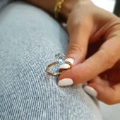 14k Altın Mavi Topaz Taşlı Yüzük thumbnail 1