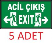 5 Adet Fosforlu Acil Çıkış - Exit Levhası  - Fotolümenli - 2