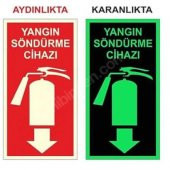 5 Adet Fosforlu Yangın Tüpü Söndürme Cihazı Levhası - 1