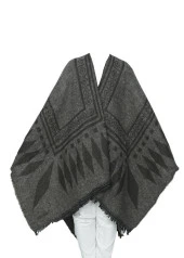 Koyu Gri Renk Baklava Desen Panço - 8