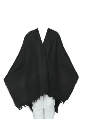 Koyu Kahve Renk Üçgen Desen Panço - 5