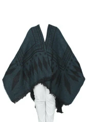 Yeşil Renk Baklava Desen Panço - 6