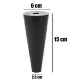 Mobilya Baza Koltuk Kanepe Puf Orta Konik Destek Yükseltme Yükseltici Ayağı Siyah 15 Cm Ayakları - 2