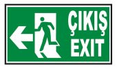 5 Adet Fosforlu Acil Çıkış-Exit Levhası  - Fotolümenli - Sol Yön thumbnail 1