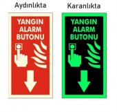 5 Adet Fosforlu Yangın Alarm Butonu Levhası - 1