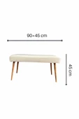 DTM HOME BabyFace Kumaş Krem Bench Puf - 4