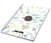 E&D Ofis A5 80yp Spiralli Düz Okul Defteri - Yapraklar thumbnail 1