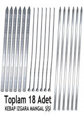 18 parça Farklı Boyut ve Özelliklerde Barbekü Mangal Şiş Set, 6 Adana+6 Şiş Kebap+6 Tavuk Kanat Şiş - 1