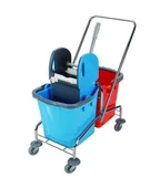 Omnisoft UCTM CK753 Krom Taşıyıcı Plastik Pres Çift Kovalı Temizlik Arabası - 1