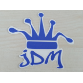 JDM KRAL TACI STİCKER MAVİ 13,5x13,5cm - King STİCKER, JDM KRAL TACI ETİKETİ, JDM TAÇ ÇIKARTMASI - 1