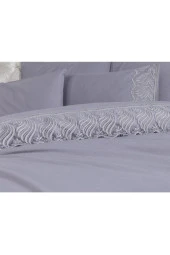 Fransız Dantelli Wave Çeyizlik Nevresim Takımı Gri thumbnail 8