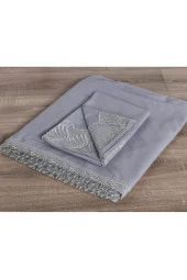 Fransız Dantelli Wave Çeyizlik Nevresim Takımı Gri thumbnail 10