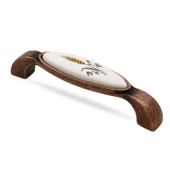 Süsen (128 mm-12.8 cm) Eskitme Antik Bakır Metal Mobilya Mutfak Çekmece Dolap Kulpu Kulbu Kulpları thumbnail 1