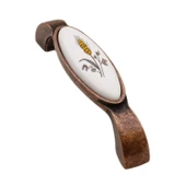 Süsen (128 mm-12.8 cm) Eskitme Antik Bakır Metal Mobilya Mutfak Çekmece Dolap Kulpu Kulbu Kulpları thumbnail 3