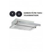 Esty 1390 İnox Panel Aspiratör+karbon Filtre Bacasız Kullanım - 1