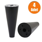 Mobilya Baza Koltuk Yükseltici Orta Konik Kanepe Destek Ayağı Ayakları Siyah 15 Cm 4 Adet thumbnail 1