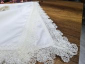 Fransız Güpürlü Işıltı Havlu Bohça 2li Set Krem thumbnail 5