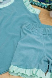 Mint Fırfır Detaylı Pijama Takımı - 2