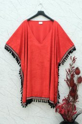 Kırmızı Püsküllü Modern Sabahlık - 1