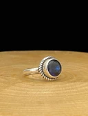 925 Ayar Safir Taş Otantik Üst Kalite Gümüş Yüzük - 3