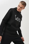 Lee L212021001 Siyah Erkek Kapüşonlu Sweatshirt - 4