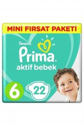 Prima Aktif 6 Numara Ekstra Large 22'li Bebek Bezi - 1