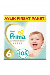 Prima Premium Care 6 Numara Beden 105 Adet  Aylık Paket Bebek Bezi - 1
