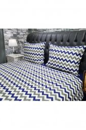 Çeyiz Diyarı Zigzag Çift Kişilik Nevresim Takımı Lacivert thumbnail 7