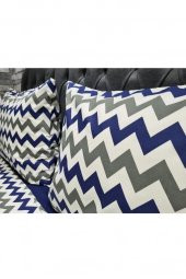 Çeyiz Diyarı Zigzag Çift Kişilik Nevresim Takımı Lacivert thumbnail 8