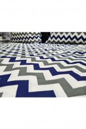 Çeyiz Diyarı Zigzag Çift Kişilik Nevresim Takımı Lacivert thumbnail 10