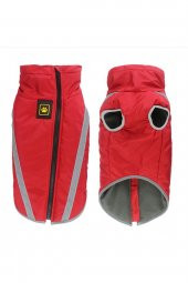 Pasorax - Üstten Fermuarlı Köpek Ceketi - Kırmızı - 1
