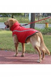 Pasorax - Üstten Fermuarlı Köpek Ceketi - Kırmızı - 2