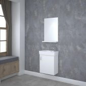 Turkuaz City Lavabo 25x50cm (SAĞ) ve Minica Banyo Dolabı-BEYAZ - 2