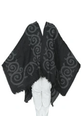 Siyah Renk Sarmaşık Model Panço - 8