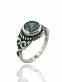 925 Ayar Mistik Topaz Otantik Üst Kalite Gümüş Yüzük thumbnail 2