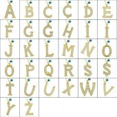 925 Ayar Gümüş Nazar Gold  İ Harfi Kadın Gümüş Kolye thumbnail 2