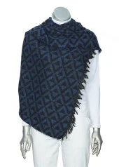 Lacivert Renk Üçgen Model Şal - 4