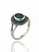 925 Gümüş Minik Safir Taş Günlük Otantik Kadın Yüzük thumbnail 1