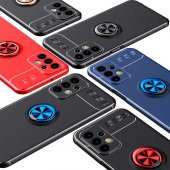 Galaxy A23 Kılıf Zore Ravel Yüzüklü Magnetic Standlı Silikon Kapak - 3