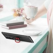 Galaxy S22 Ultra Kılıf Zore Ravel Yüzüklü Magnetic Standlı Silikon Kapak - 2
