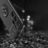 Galaxy S22 Ultra Kılıf Zore Ravel Yüzüklü Magnetic Standlı Silikon Kapak - 9