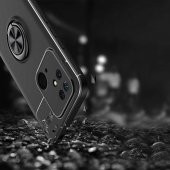 Xiaomi Redmi 10C Kılıf Zore Ravel Yüzüklü Magnetic Standlı Silikon Kapak - 3