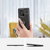 Xiaomi Redmi 10C Kılıf Zore Ravel Yüzüklü Magnetic Standlı Silikon Kapak - 8
