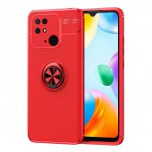 Xiaomi Redmi 10C Kılıf Zore Ravel Yüzüklü Magnetic Standlı Silikon Kapak - 9